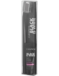 CURAPROX Black is White Toothbrush & Tough Whitening Toothpaste 8ml