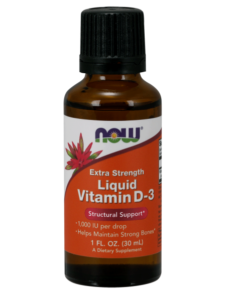 NOW Liquid Vitamin D3 1000 IU per Drop - Extra Strength - 30ml