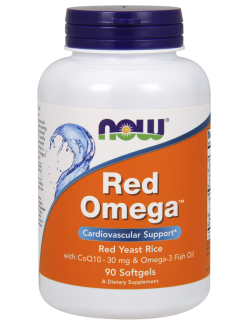 NOW Red Omega with CoQ10 30mg & Omega-3 Fish Oil 90 softgels