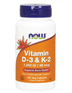 NOW Vitamin D-3 & K-2 1000 IU / 45mcg 120 Vcaps