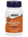 NOW Vitamin D-3 5000 IU High Potency 120 Softgels