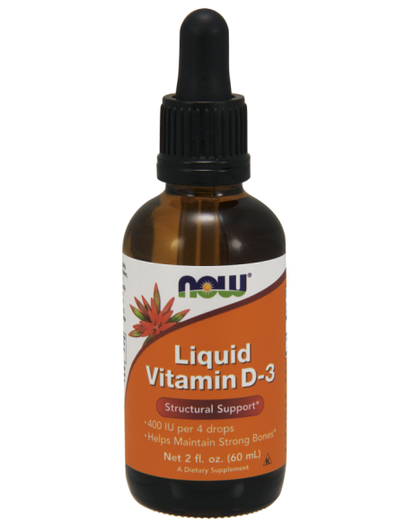 NOW Vitamin D-3 Liquid 400 IU per 4 drops - 60ml