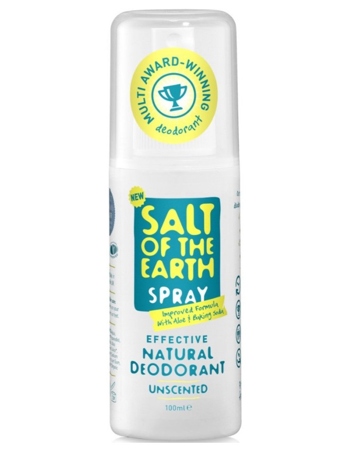CRYSTAL SPRING Salt of The Earth, Spray Natural Deodorant Unscented, 100ml