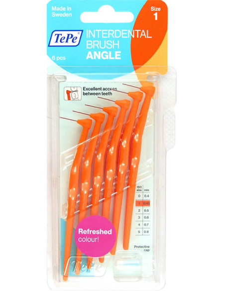 TEPE Interdental Brush Angle 0.45 mm Πορτοκαλί 6 pcs