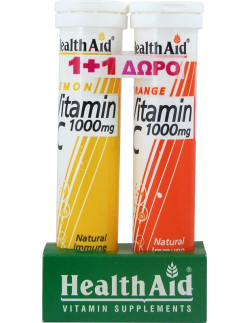 HEALTH AID Vitamin C Lemon 1000mg 20 tabs + Vitamin C 1000mg Orange 20 tabs