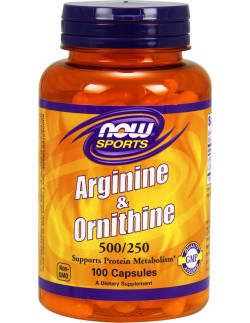 NOW L-Arginine & Ornithine 500mg / 250mg 100 Caps