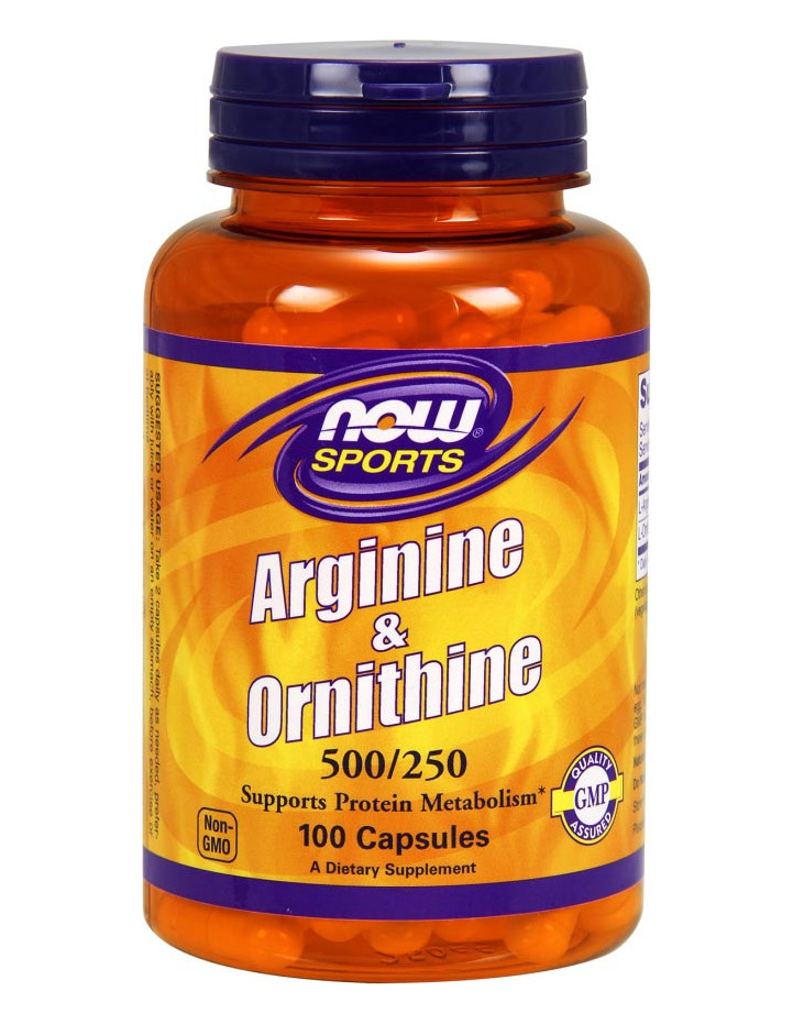 NOW L-Arginine & Ornithine 500mg / 250mg 100 Caps