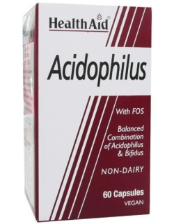 HEALTH AID Acidophilus with FOS, 60 Vegan Caps