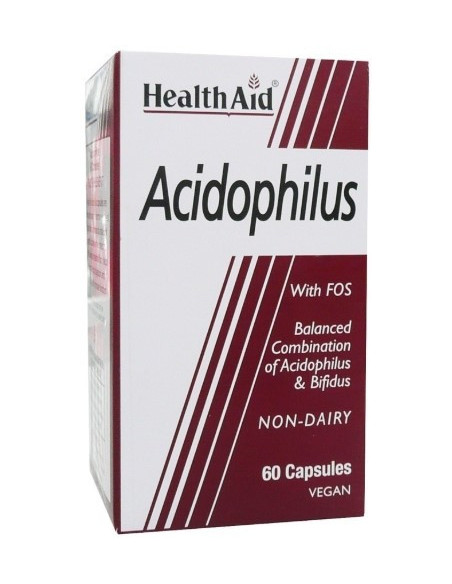 HEALTH AID Acidophilus with FOS, 60 Vegan Caps