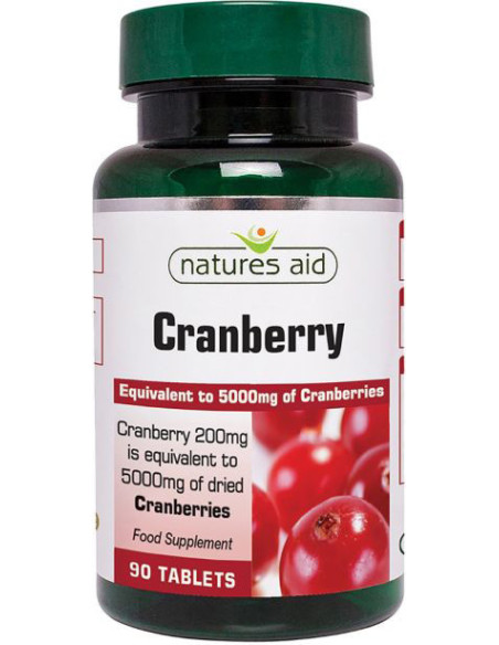 NATURES AID Cranberry 200mg (as 5000mg of dried Cranberries), 90 tabs