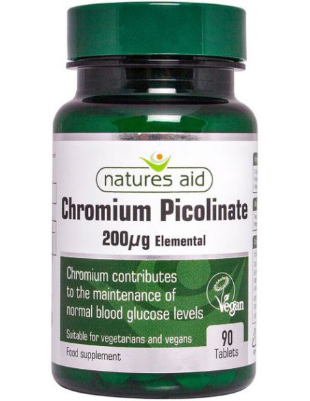 NATURES AID Chromium Picolinate 200μg, 90 tabs