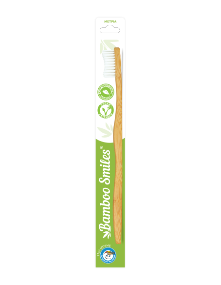 Bamboo Smiles Toothbrush Adults Medium White 1τεμάχιο