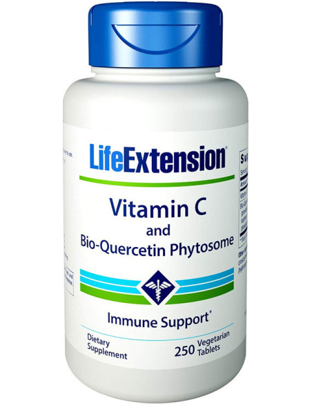 LIFE EXTENSION Vitamin C and Bio-Quercetin Phytosome 1000mg 250 Veg Tabs