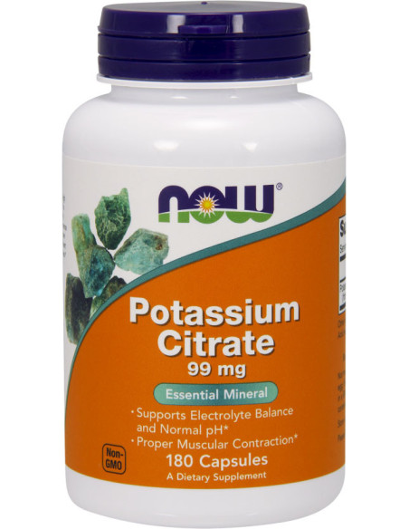 NOW Potassium Citrate 99 mg 180 Veg Caps