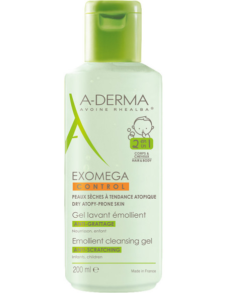 A-DERMA Exomega Gel Lavant Emollient 2 en 1 - 200ml