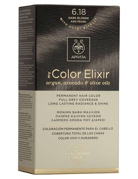 APIVITA my Color Elixir 6.18 Dark Blonde Ash Pearl - Ξανθό Σκούρο Σαντρέ Περλέ