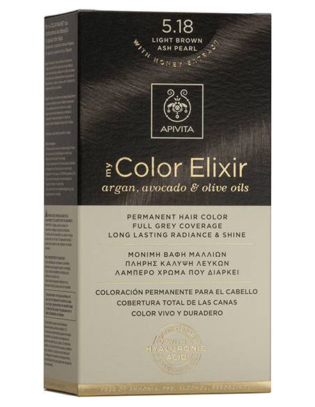 APIVITA my Color Elixir 5.18 Light Brown Ash Pearl - Καστανό Ανοιχτό Σαντρέ Περλέ