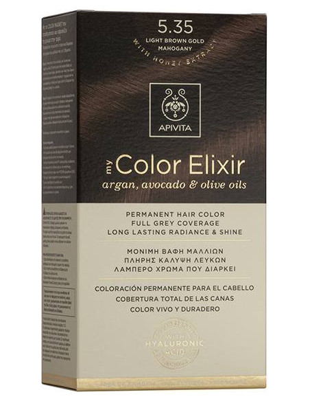 APIVITA my Color Elixir 5.35 Light Brown Gold Mahogany - Καστανό Ανοιχτό Μελί Μαόνι
