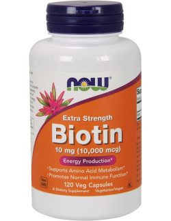 NOW Biotin 10000mcg Extra Strength 120 Veg Caps