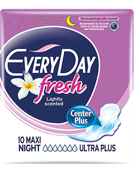 EVERY DAY Fresh Lightly Scented Maxi Night Ultra Plus 10 τμχ
