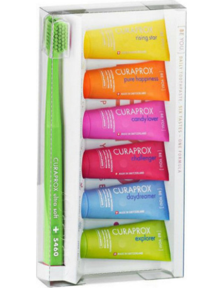 CURAPROX Be You Six Tastes 6 x 10ml + CS 5460 Ultra Soft Green 1pc