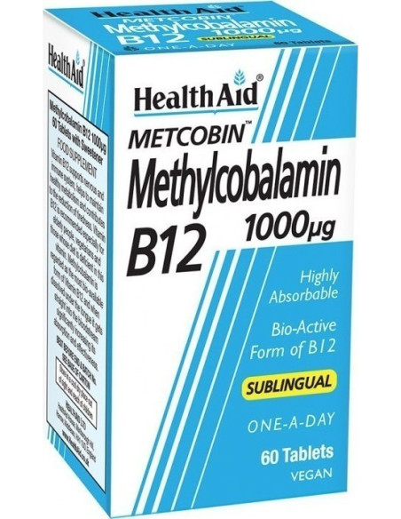 HEALTH AID B12 1000μg Methylcobalamin 60 Vegan Tabs