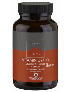 TERRANOVA Vitamin D3 2000iu & K2 100ug Complex, 50 Veg.Caps