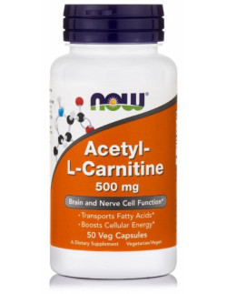 NOW Acetyl-L-Carnitine 500mg, 50 Veg.Caps