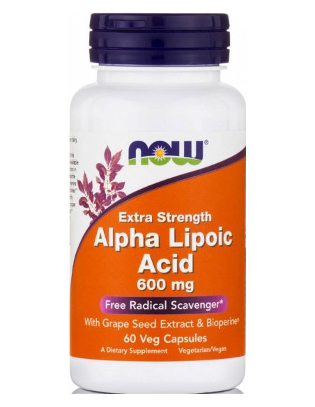 NOW Foods Alpha Lipoic Acid Extra Strength 600mg 60 Veg.Caps