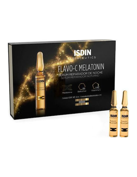 ISDIN Flavo-C Melatonin Night Recovery Serum, 10 ampoules x 2ml