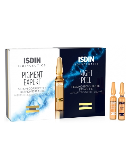 ISDIN Pigment Expert Correcting Serum 10 ampoules x 2ml + Night Peel Exfoliating 2 ampoules x 2ml