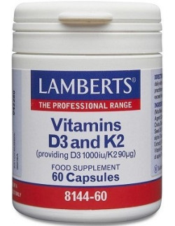 Lamberts Vitamins D3 1000iu & K2 90ug 60 caps