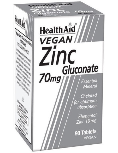 Health Aid Zinc Gluconate 70mg, 90 Tabs