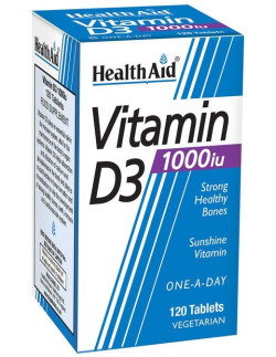 Health Aid Vitamin D3 1000iu, 120 vegeterian tabs