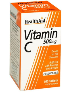 Health Aid Vitamin C 500mg Buffered, 100 Chewable Vegeterian Tabs