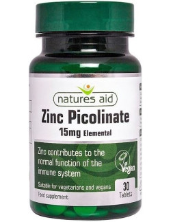 NATURES AID Zinc Picolinate 15mg Elemental 30 Tabs