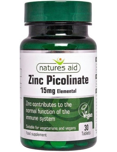 NATURES AID Zinc Picolinate 15mg Elemental 30 Tabs