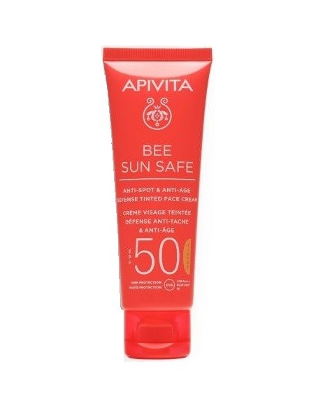 Apivita Bee Sun Safe Anti-Spot & Anti-Age Defense Tinted Face Cream SPF50 50ml