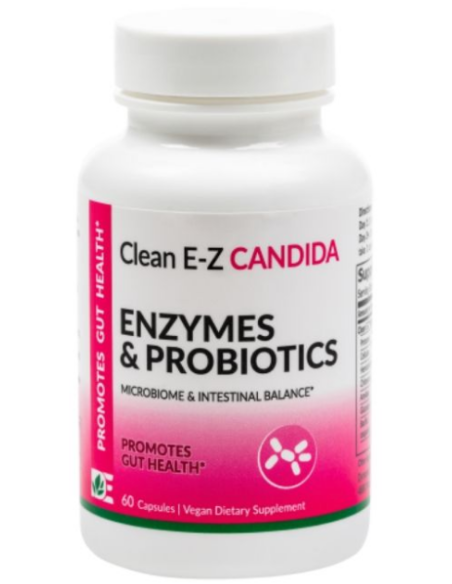 Dynamic Enzymes Clean E-Z Candida + Probiotics, 60 Vegan Caps