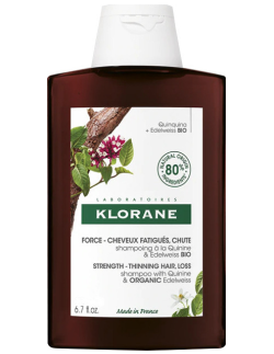 KLORANE Shampoo with Quinine & Organic Edelweiss, Bio Strength, Thinning Hair Loss 400ml