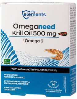 MY ELEMENTS Omeganeed Krill Oil 500mg, 30 Softgels