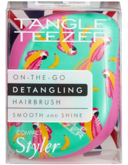 TANGLE TEEZER On-The-Go Detangling Hairbrush Compact Styler Zoey Cottam Parrot