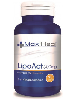 MaxiHeal Lipoact Alpha Lipoic Acid + B-Complex 600mg 30 Caps