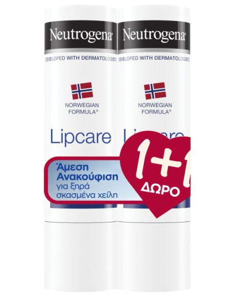 Neutrogena Norwegian Formula Lip Care Stick 4.8gr 1 και 1 Ενυδατικό στικ χειλιών