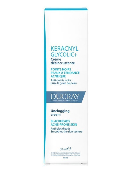 Ducray Keracnyl Glycolic+ Kρέμα Προσώπου για Δέρμα με τάση ακμής Σπυράκια & Μαύρα στίγματα 30ml