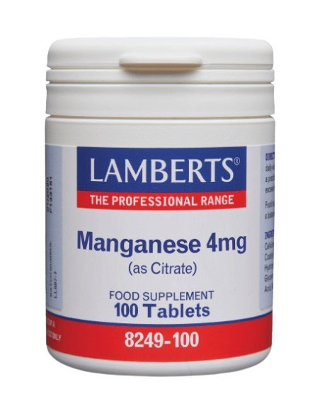 Lamberts Manganese 4 mg (as citrate) 100 tabs