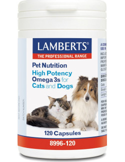 Lamberts Pet Nutrition High Potency Omega 3s for Cats & Dogs 120caps