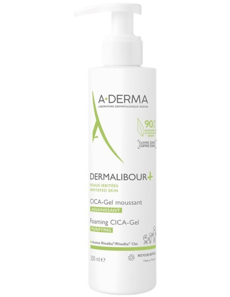 A-Derma Dermalibour+ Cica-Gel Moussant Εξυγιαντικό Αφρίζον Τζελ Καθαρισμού  200ml