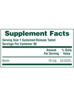 Natures Plus Clinical Strength Biotin 10mg 90 tabs