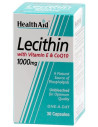 Health Aid Lecithin 1000mg with Vitamin E & CoQ10 30 Caps